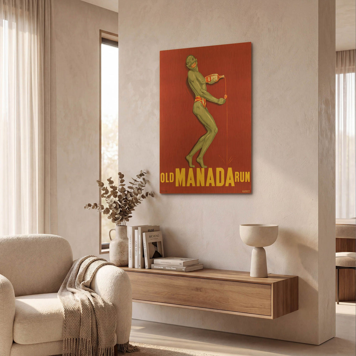 'Old Manada Rum' By Vintage Posters Gold Metal Wall Art