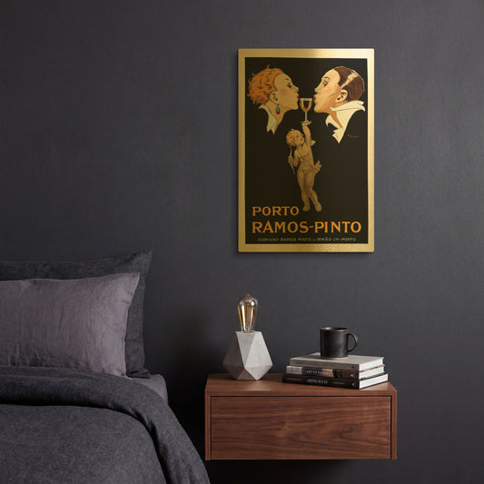 'Porto Ramos' By Vintage Posters Gold Metal Wall Art