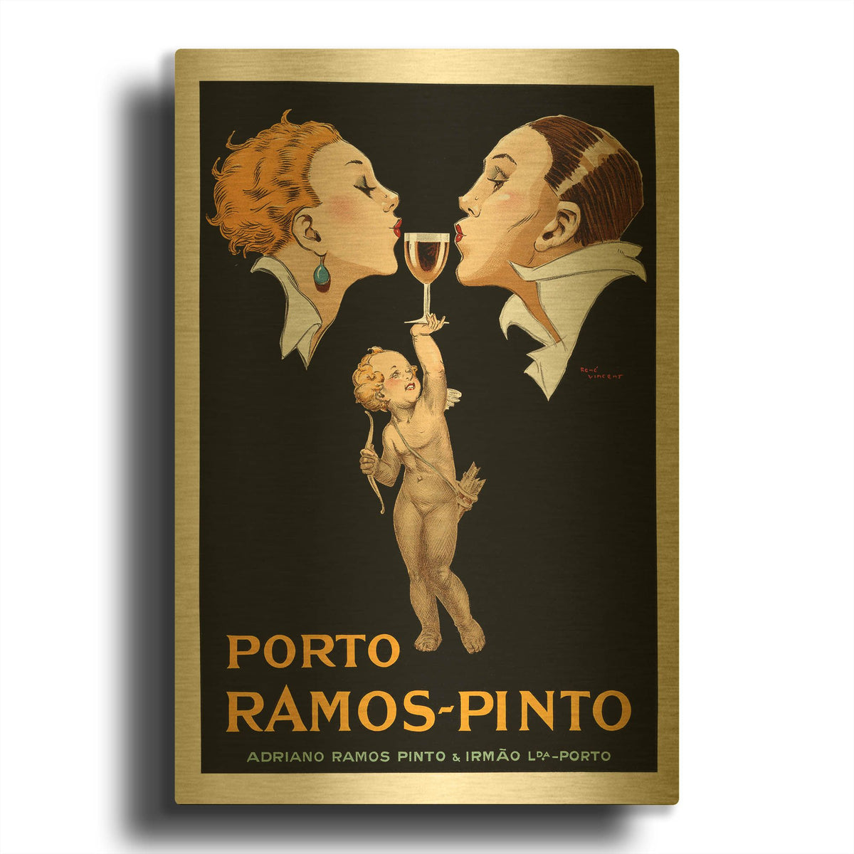 'Porto Ramos' By Vintage Posters Gold Metal Wall Art