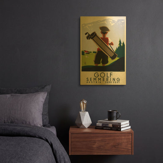 'Golf Semmering' By Vintage Posters Gold Metal Wall Art