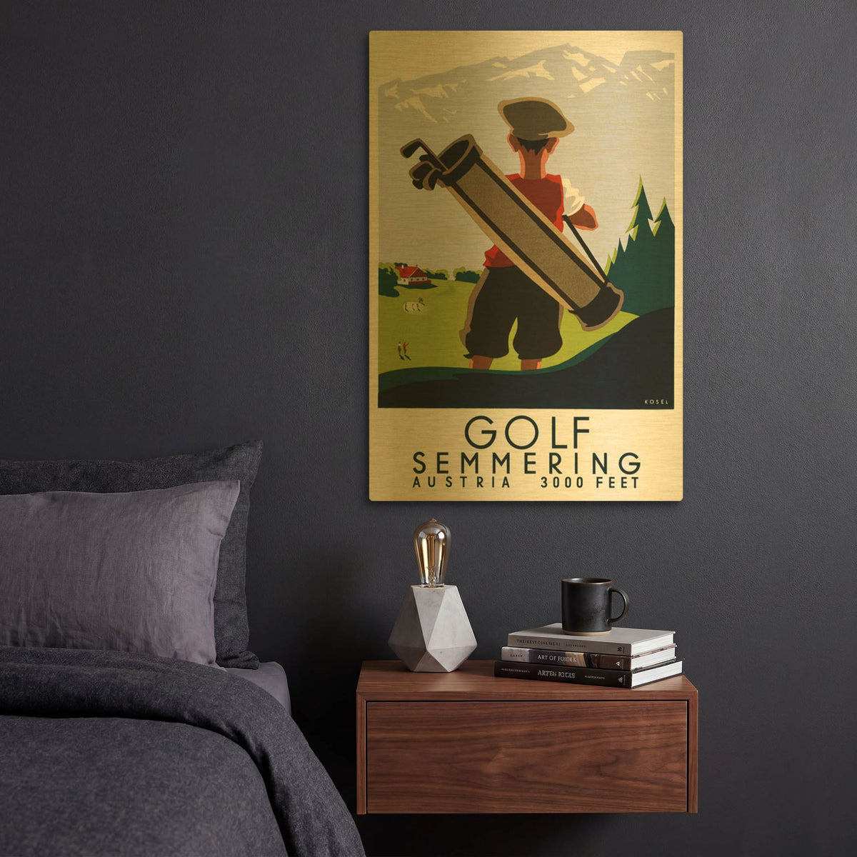 'Golf Semmering' By Vintage Posters Gold Metal Wall Art