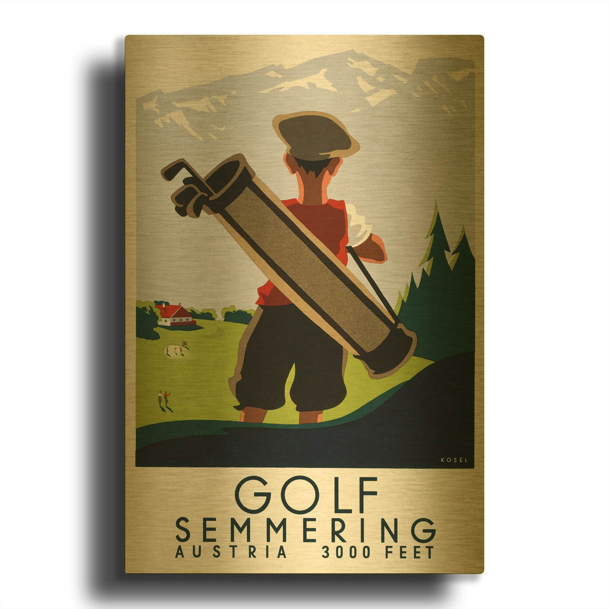 'Golf Semmering' By Vintage Posters Gold Metal Wall Art