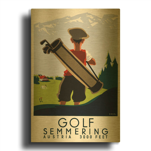 'Golf Semmering' By Vintage Posters Gold Metal Wall Art