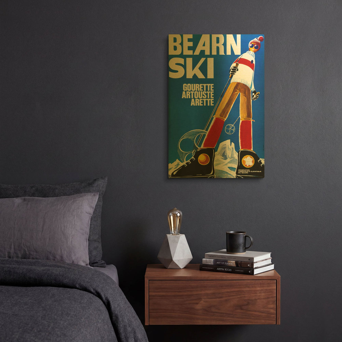 'Bearn Ski' By Vintage Posters Gold Metal Wall Art
