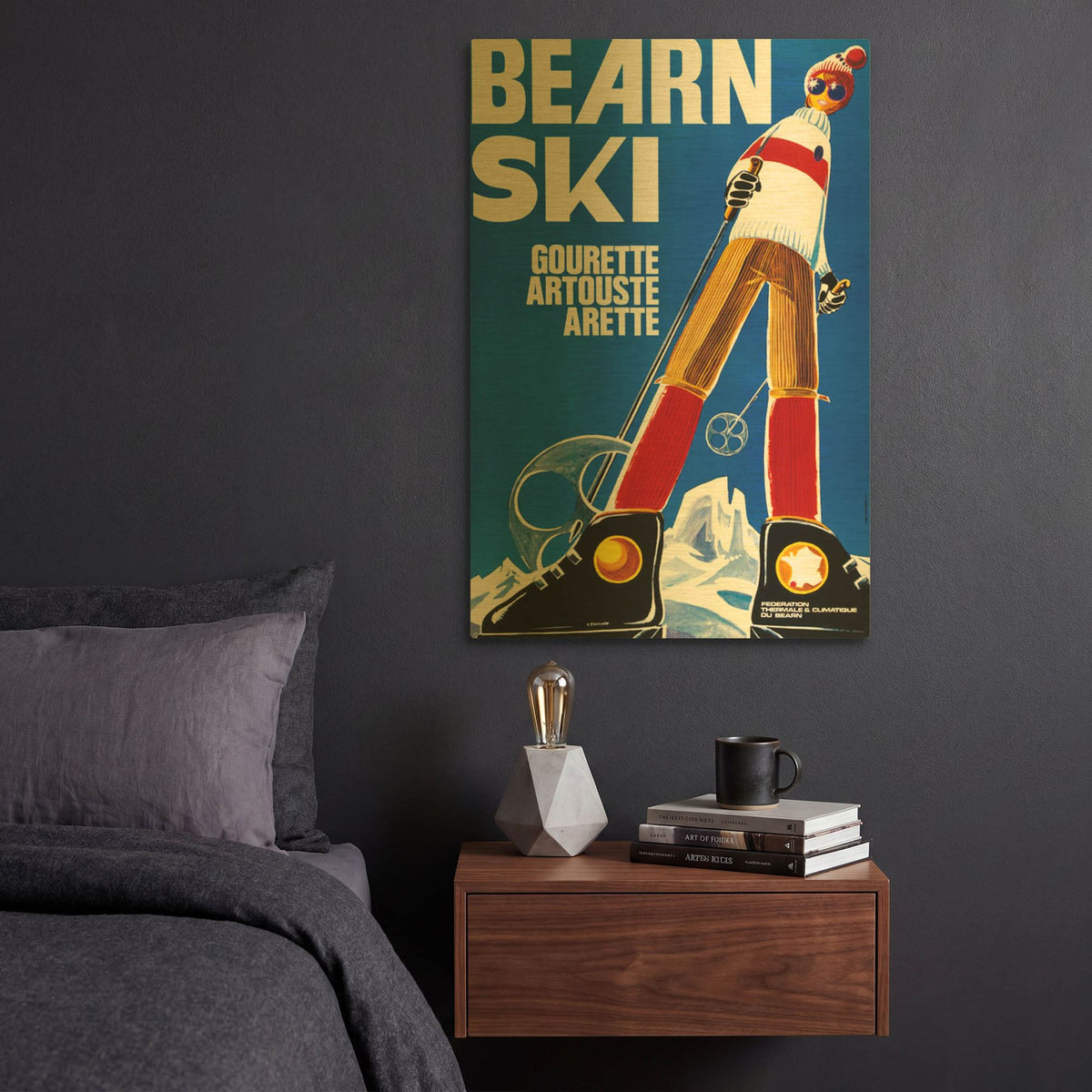 'Bearn Ski' By Vintage Posters Gold Metal Wall Art