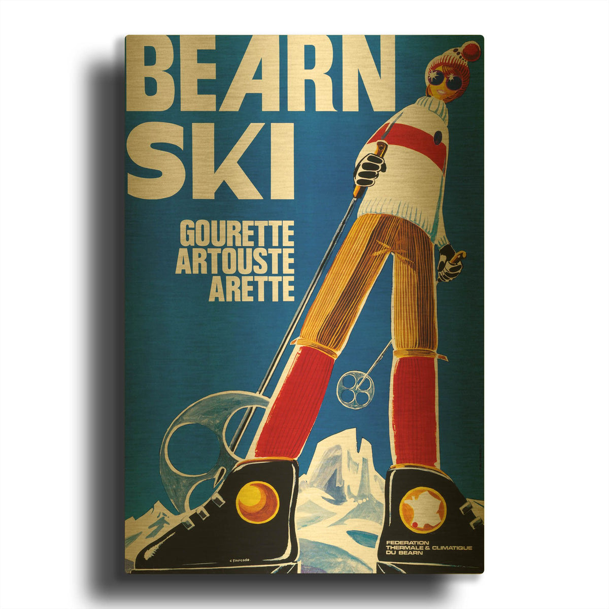 'Bearn Ski' By Vintage Posters Gold Metal Wall Art