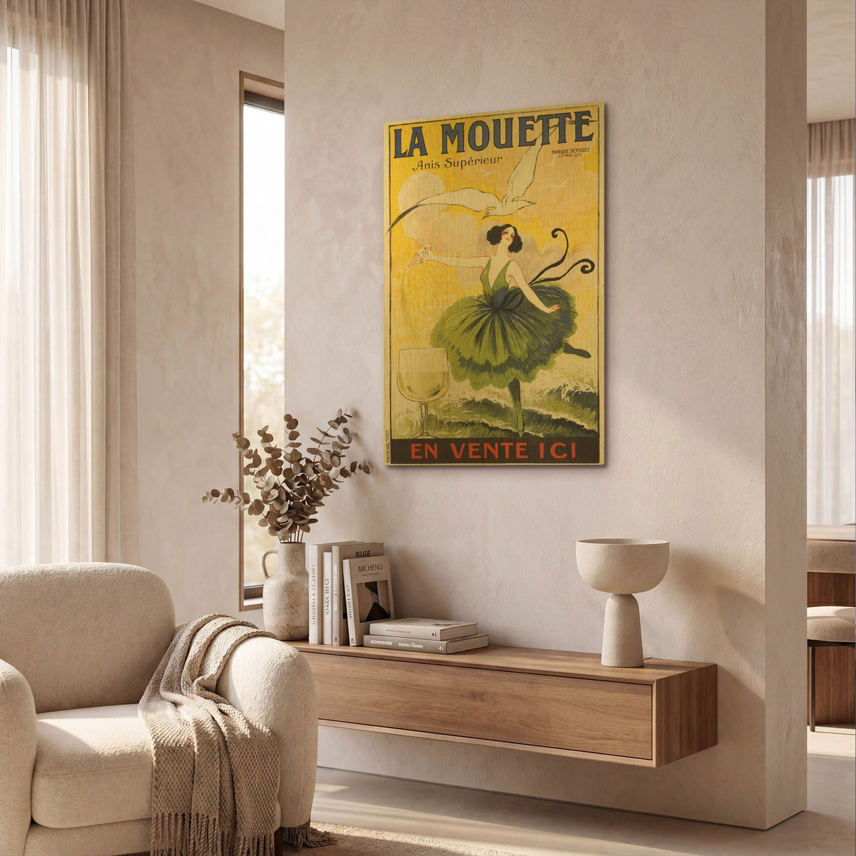 'La Mouette' By Vintage Posters Gold Metal Wall Art