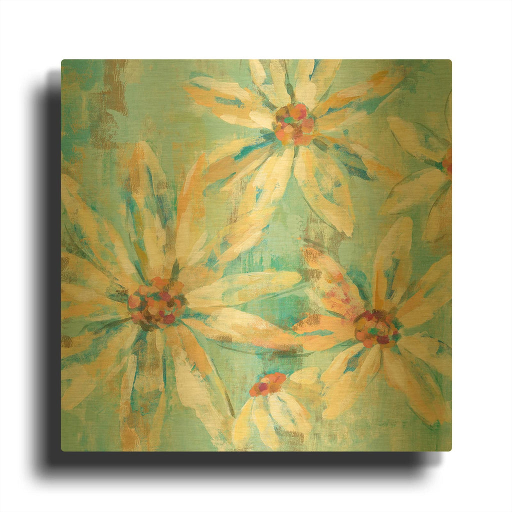 'Fjord Floral I' By Silvia Vassileva Gold Metal Wall Art