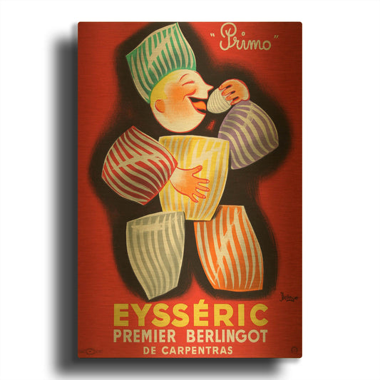 'Eysseric Berlingot - Red' By Vintage Posters Gold Metal Wall Art