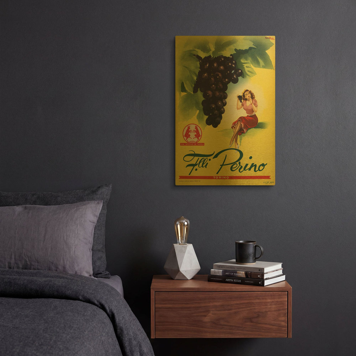 'Perino - Grapes' By Vintage Posters Gold Metal Wall Art