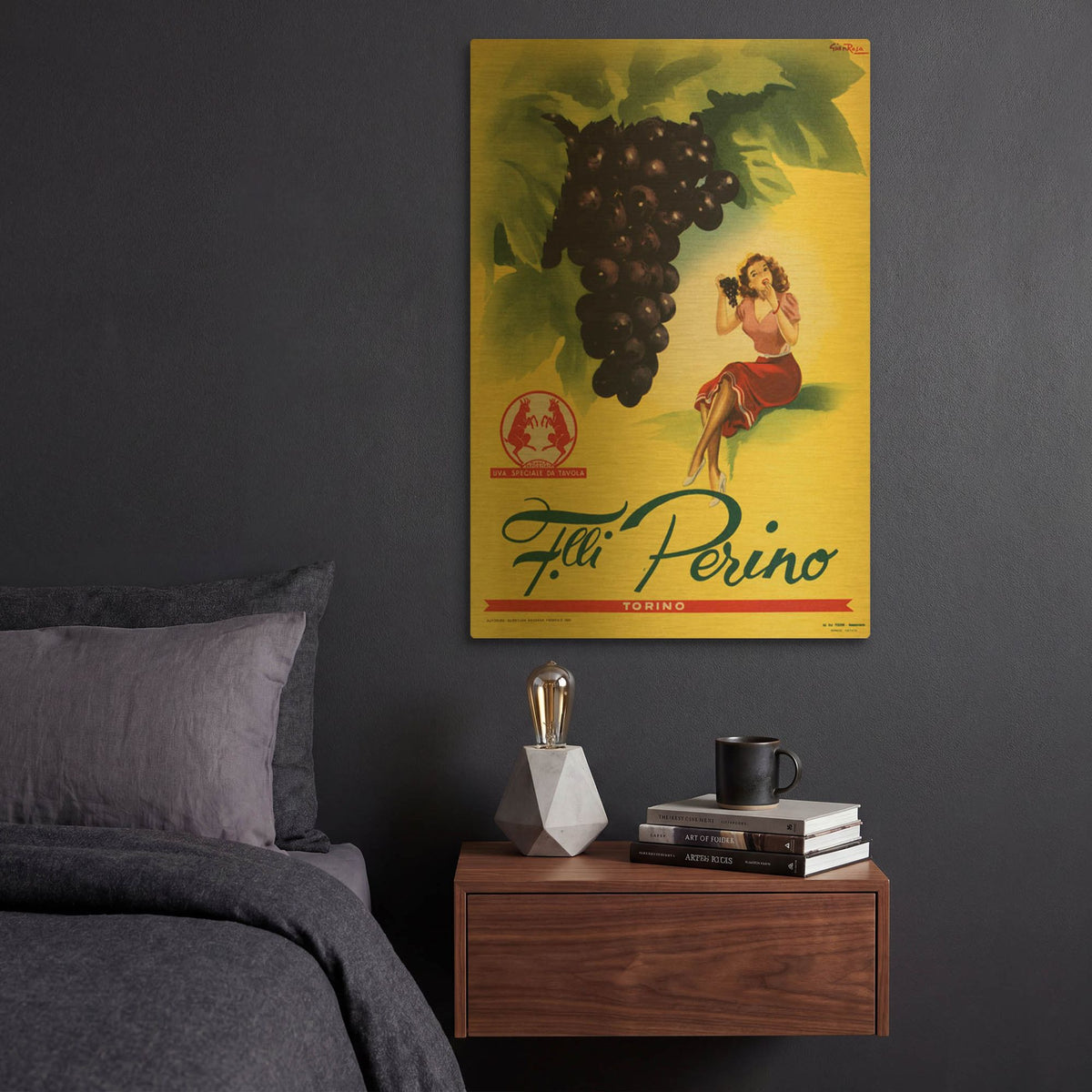 'Perino - Grapes' By Vintage Posters Gold Metal Wall Art