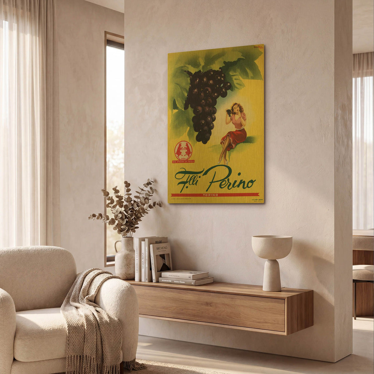 'Perino - Grapes' By Vintage Posters Gold Metal Wall Art