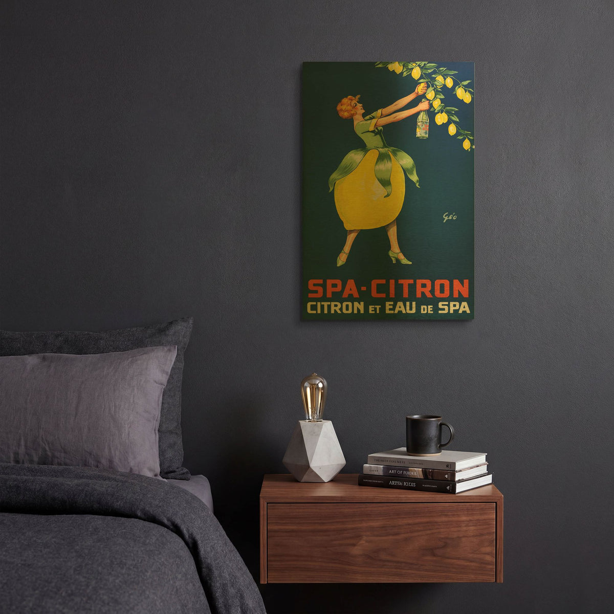 'Spa Citron' By Vintage Posters Gold Metal Wall Art
