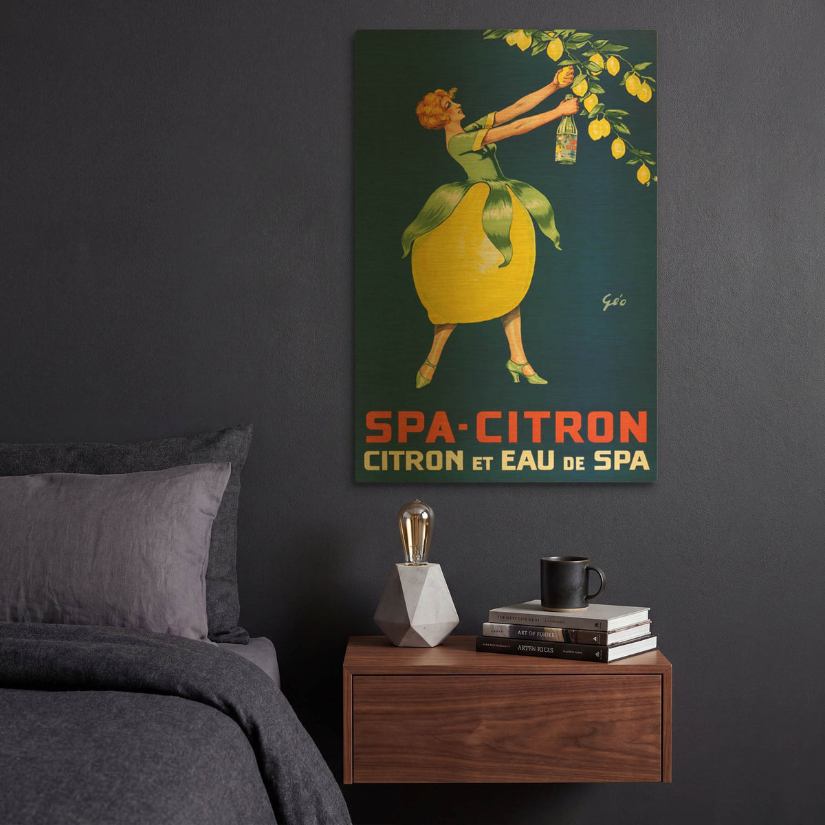 'Spa Citron' By Vintage Posters Gold Metal Wall Art