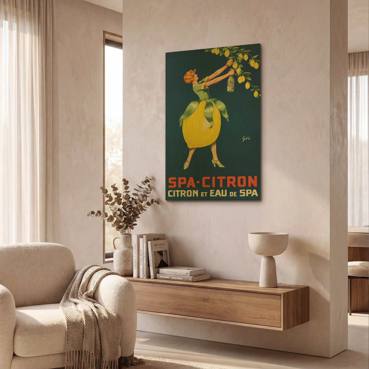 'Spa Citron' By Vintage Posters Gold Metal Wall Art