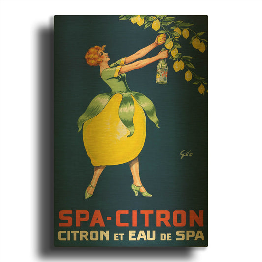 'Spa Citron' By Vintage Posters Gold Metal Wall Art