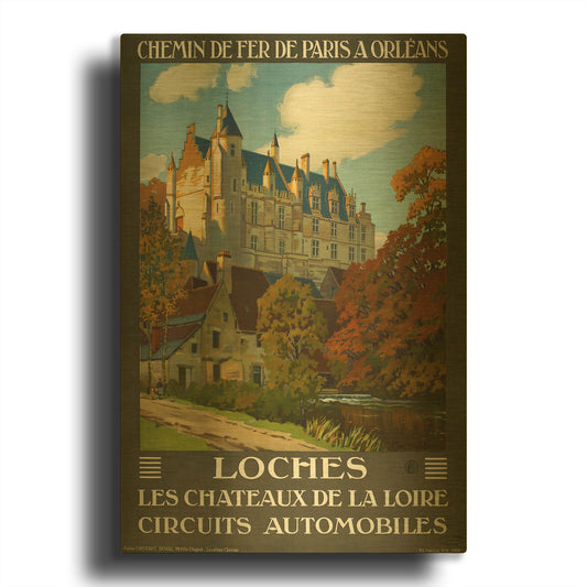 'Loches Les Chateaux De La Loire' By Vintage Posters Gold Metal Wall Art