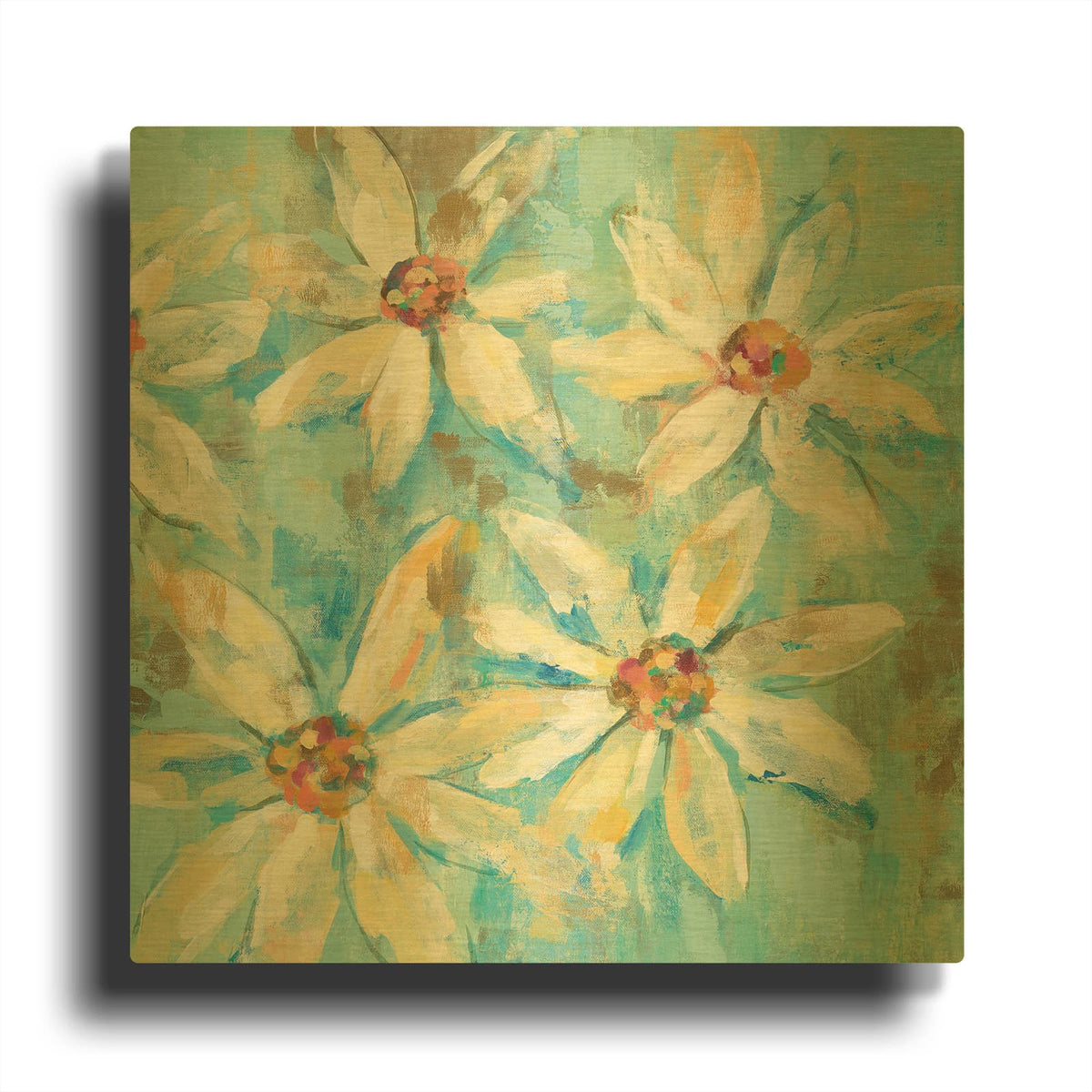 'Fjord Floral II' By Silvia Vassileva Gold Metal Wall Art
