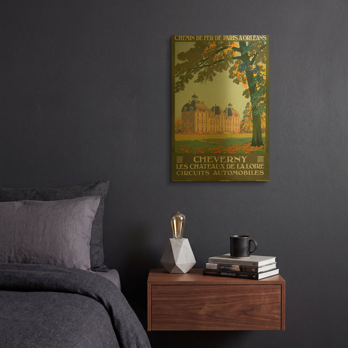 'Cheverny Les Chateaux De La Loire' By Vintage Posters Gold Metal Wall Art