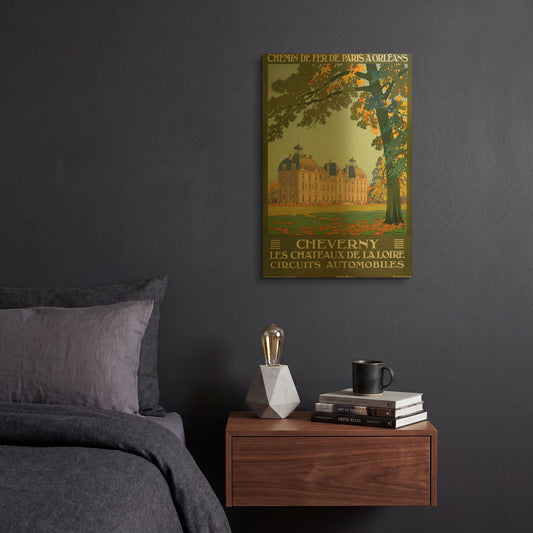 'Cheverny Les Chateaux De La Loire' By Vintage Posters Gold Metal Wall Art