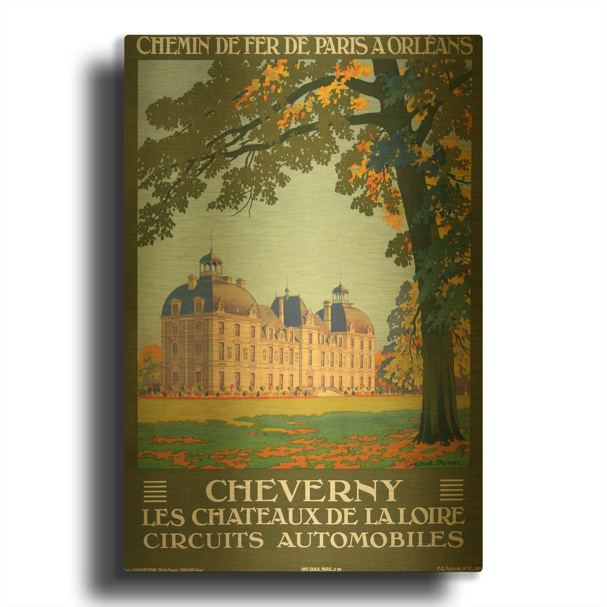 'Cheverny Les Chateaux De La Loire' By Vintage Posters Gold Metal Wall Art