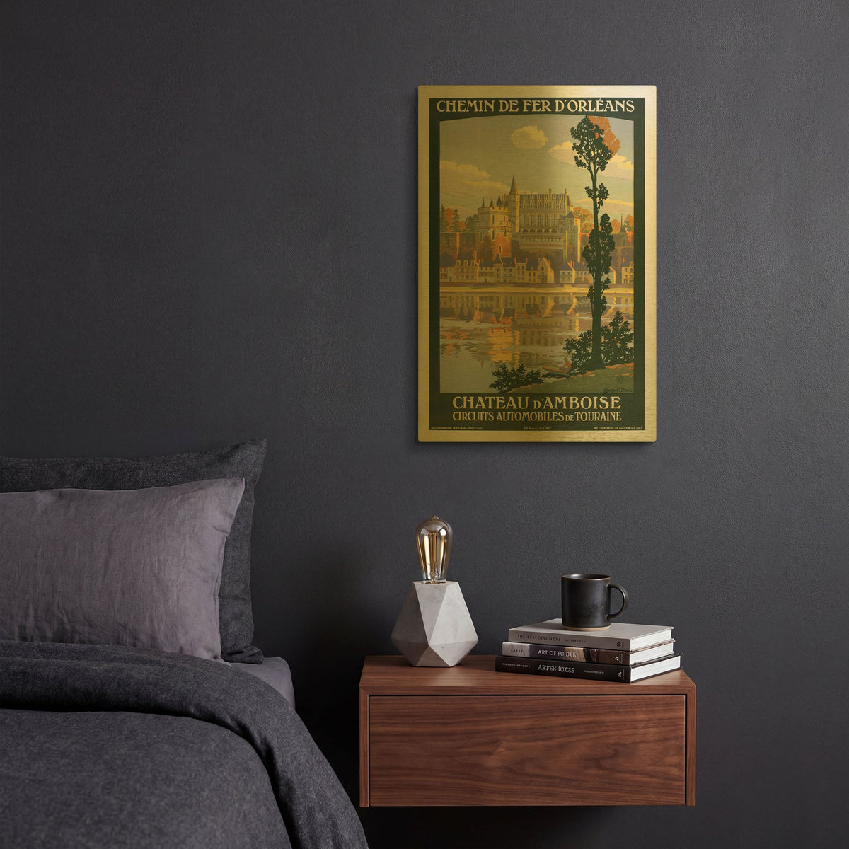 'Chateau D' By Vintage Posters Gold Metal Wall Art
