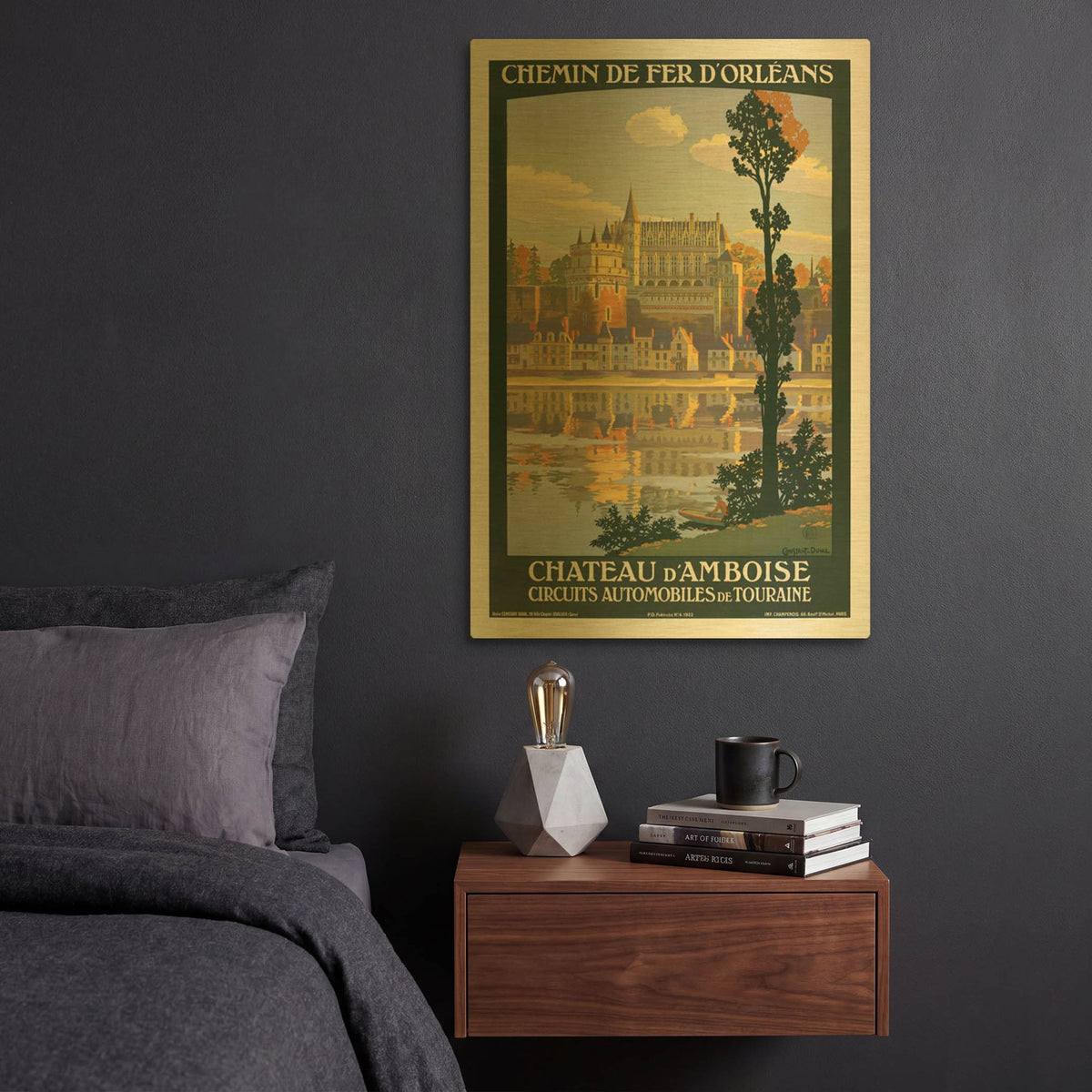 'Chateau D' By Vintage Posters Gold Metal Wall Art