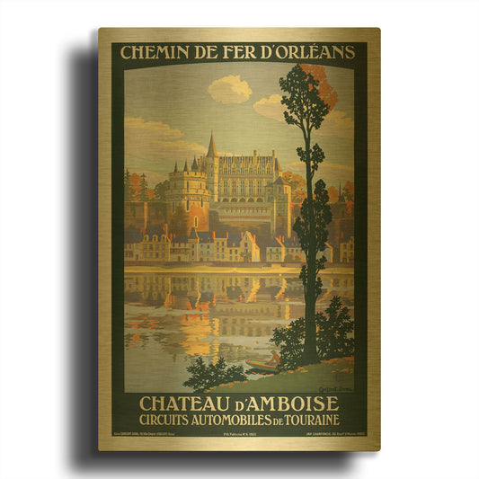 'Chateau D' By Vintage Posters Gold Metal Wall Art