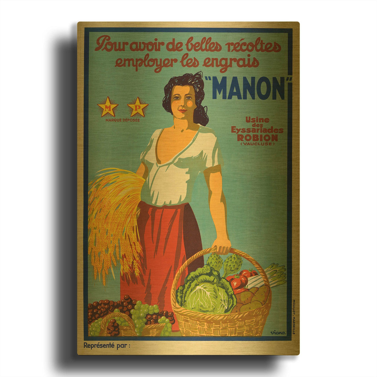 'Manon' By Vintage Posters Gold Metal Wall Art