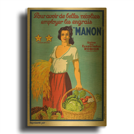 'Manon' By Vintage Posters Gold Metal Wall Art