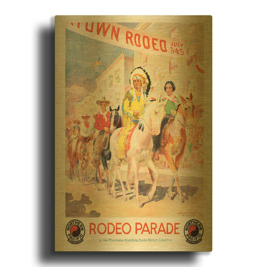'Rodeo Parade' By Vintage Posters Gold Metal Wall Art