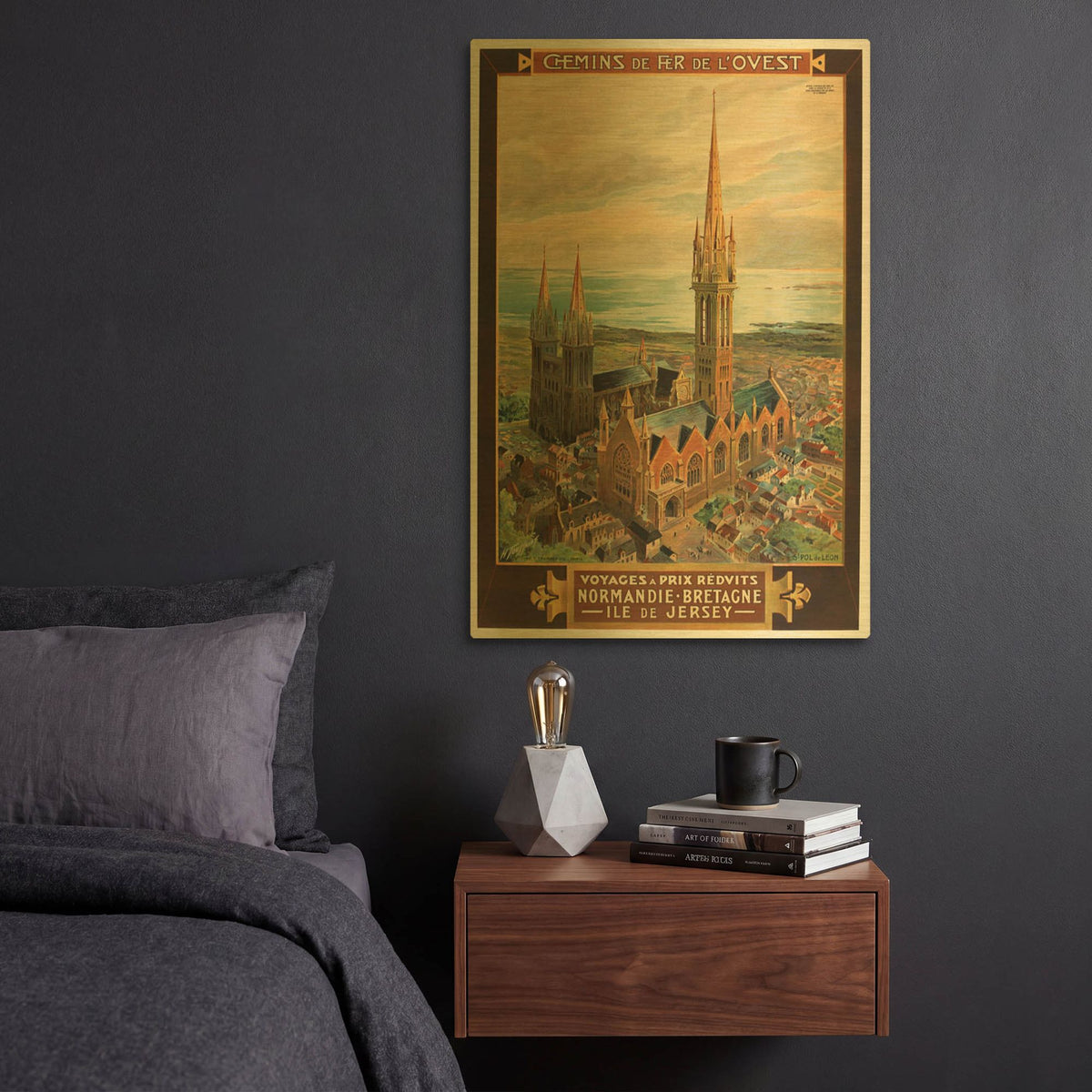 'Voyages A Prix Redvits' By Vintage Posters Gold Metal Wall Art
