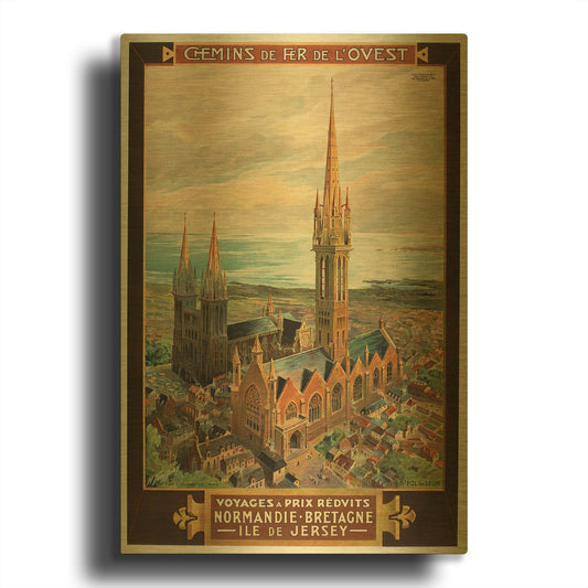 'Voyages A Prix Redvits' By Vintage Posters Gold Metal Wall Art
