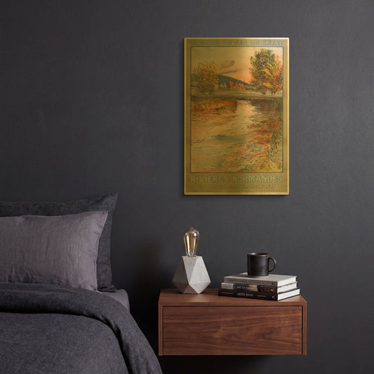 'Rivieres Normandes' By Vintage Posters Gold Metal Wall Art