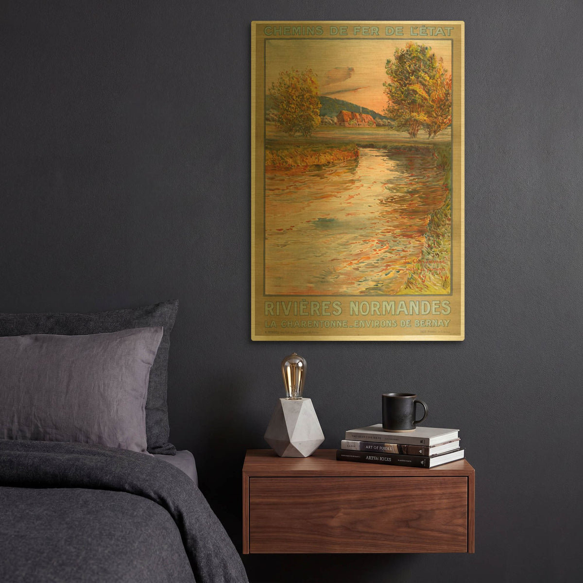 'Rivieres Normandes' By Vintage Posters Gold Metal Wall Art
