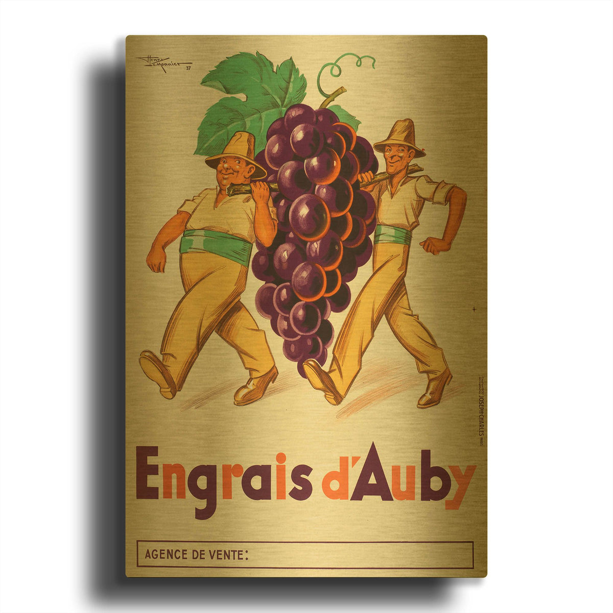 'Engrais D' By Vintage Posters Gold Metal Wall Art