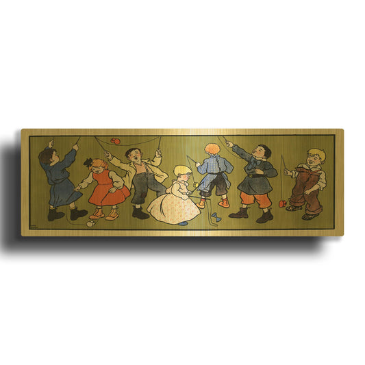 'Children' By Vintage Posters Gold Metal Wall Art