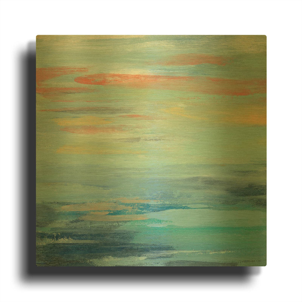 'Sunset Beach I' By Silvia Vassileva Gold Metal Wall Art