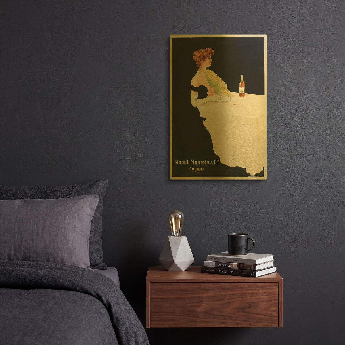 'Raoul Maurain & Co Cognac' By Vintage Posters Gold Metal Wall Art