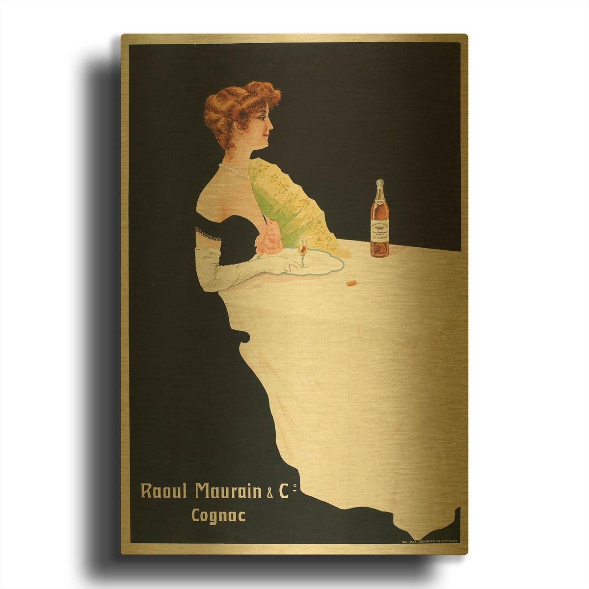 'Raoul Maurain & Co Cognac' By Vintage Posters Gold Metal Wall Art