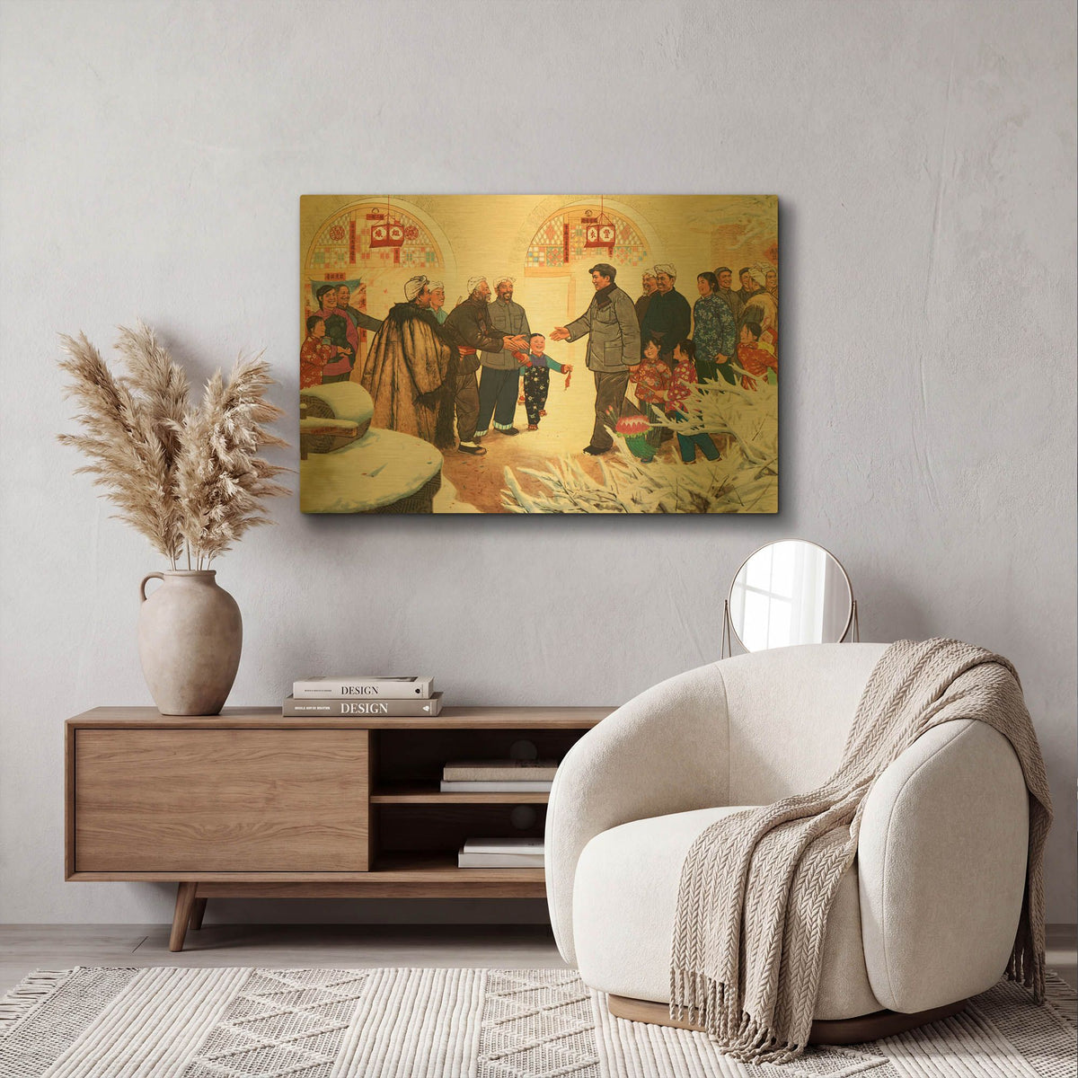 'The Hand Shake' By Vintage Posters Gold Metal Wall Art