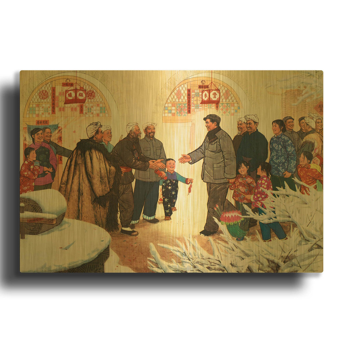 'The Hand Shake' By Vintage Posters Gold Metal Wall Art