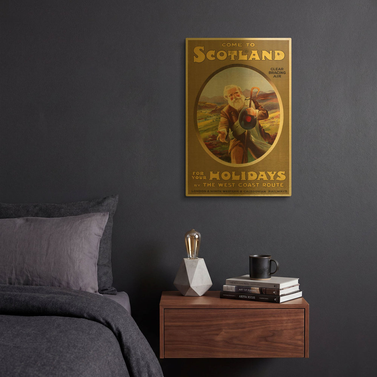 'Come To Scotland' By Vintage Posters Gold Metal Wall Art