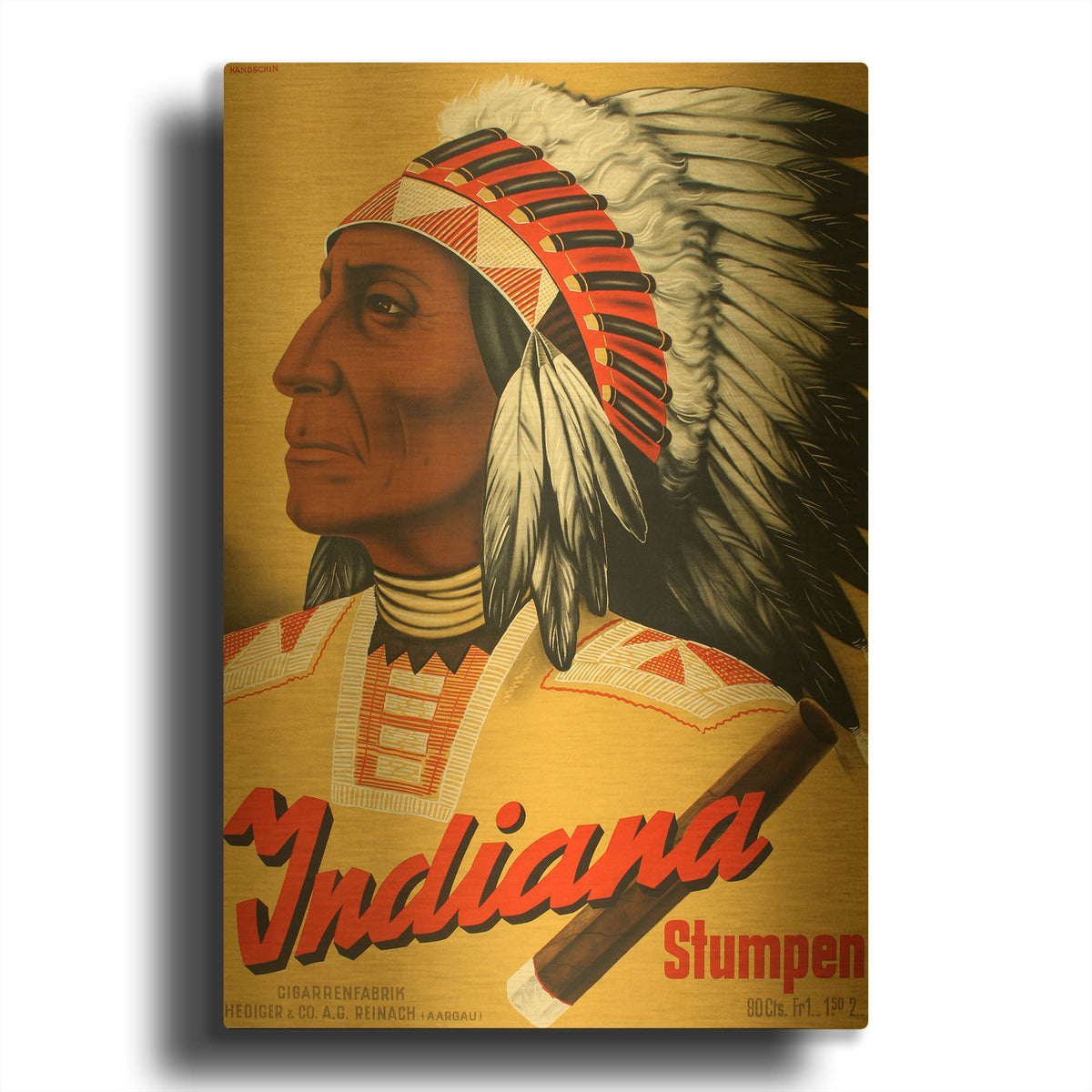 'Indiana Stumpen' By Vintage Posters Gold Metal Wall Art