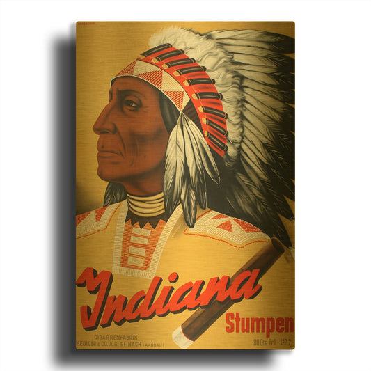 'Indiana Stumpen' By Vintage Posters Gold Metal Wall Art