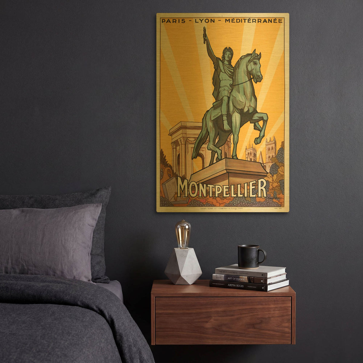 'Montpellier' By Vintage Posters Gold Metal Wall Art