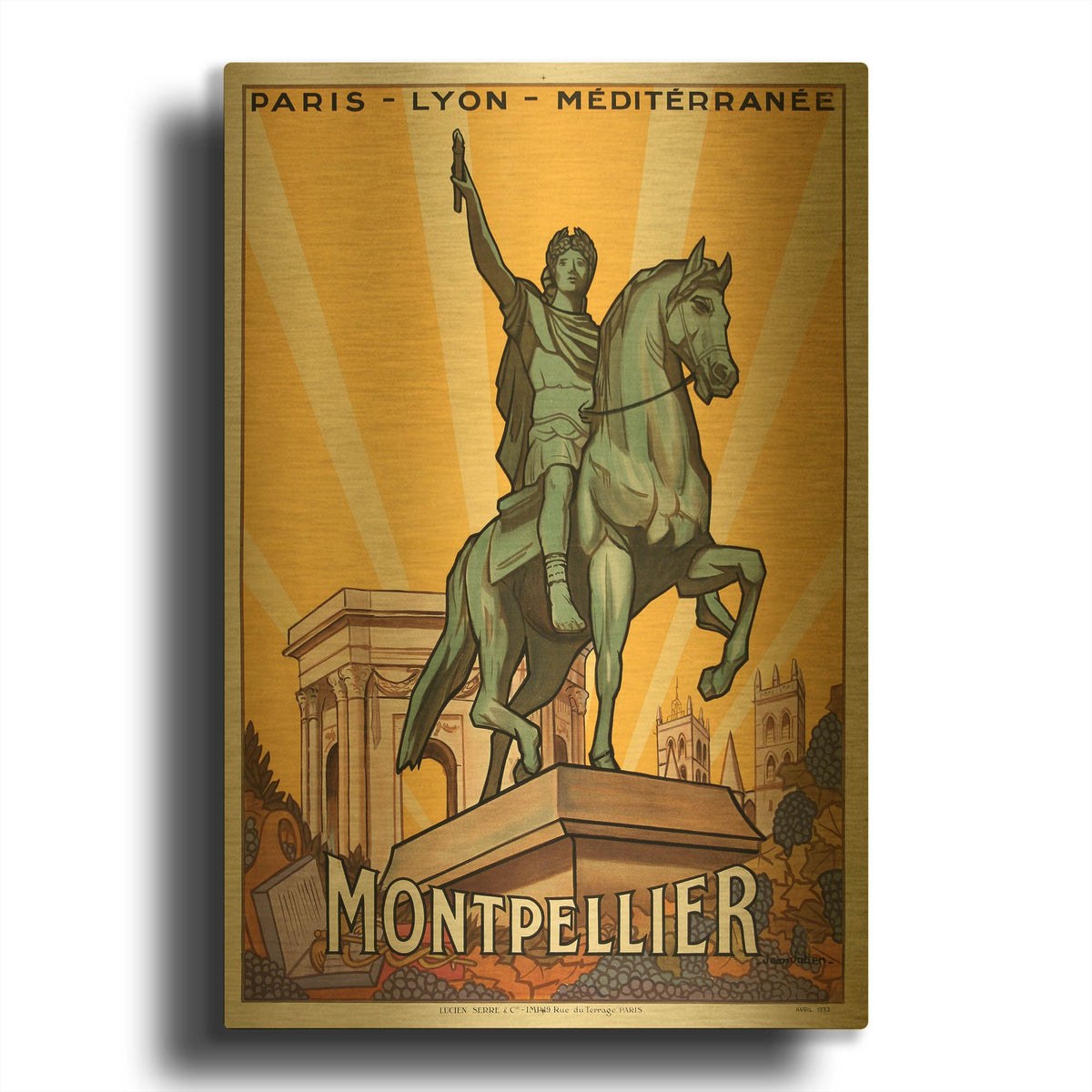 'Montpellier' By Vintage Posters Gold Metal Wall Art