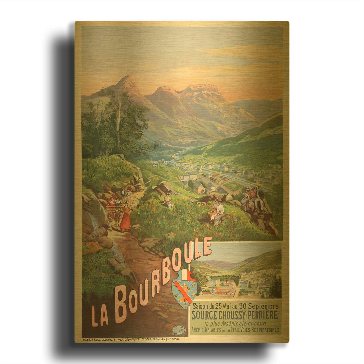 'La Bourboule' By Vintage Posters Gold Metal Wall Art