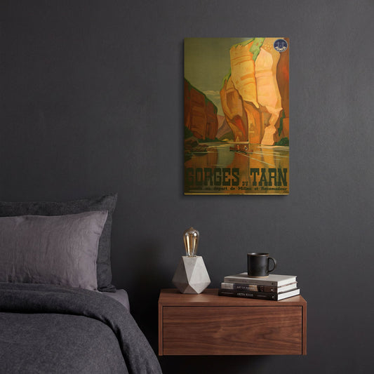 'Gorges du Tarn' By Vintage Posters Gold Metal Wall Art