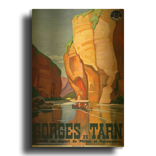 'Gorges du Tarn' By Vintage Posters Gold Metal Wall Art